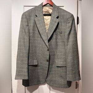 Ralph Lauren Houndstooth Blazer Woolmark Mens Brown Wool Sport Coat 42 44 L XL